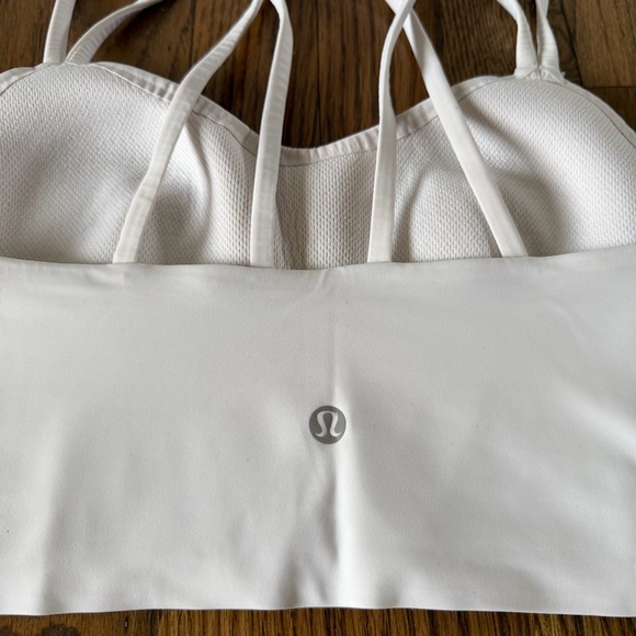 Lululemon Athletica Like a Cloud Longline Bra White Strappy Sports Size 4 or 6 - Picture 6 of 13